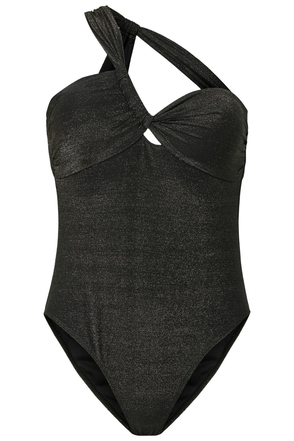 PIECES one shoulder badpak PCLAOMI met lurex zwart