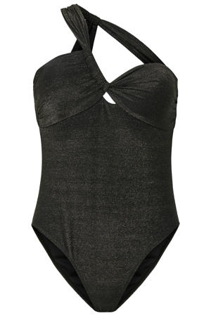 one shoulder badpak PCLAOMI met lurex zwart