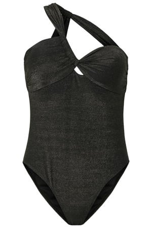 one shoulder badpak PCLAOMI met lurex zwart