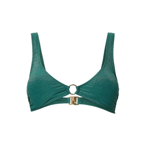 PIECES voorgevormde bikinitop PCLAOMI met lurex groen afbeelding