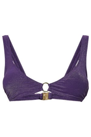 voorgevormde bikinitop PCLAOMI met lurex paars