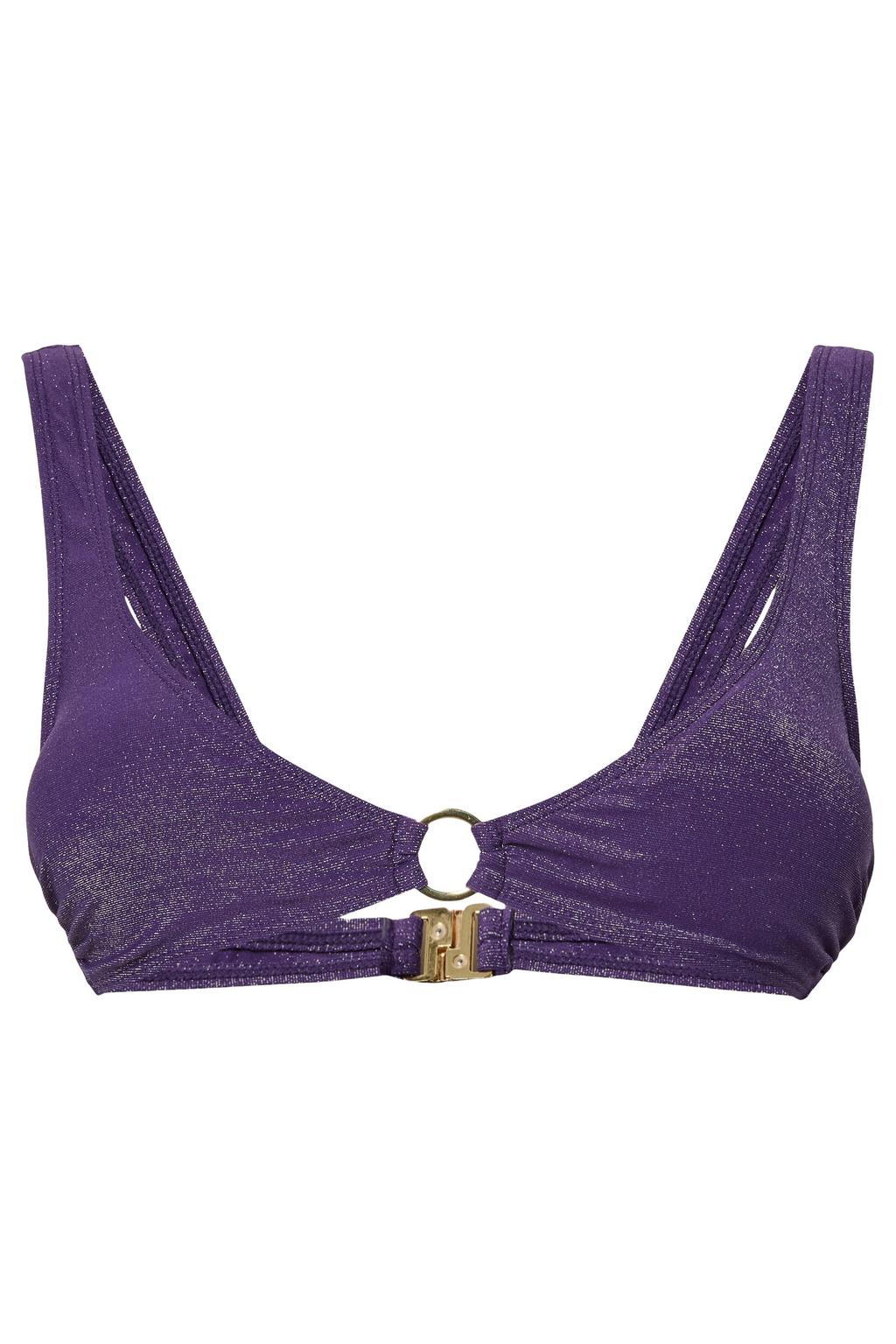 PIECES voorgevormde bikinitop PCLAOMI met lurex paars