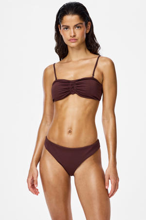 seersucker bikinibroekje PCKAYA bruin