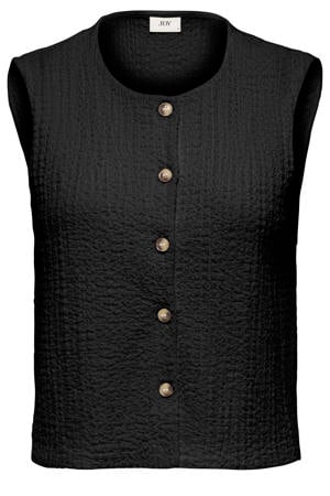 top met textuur zwart