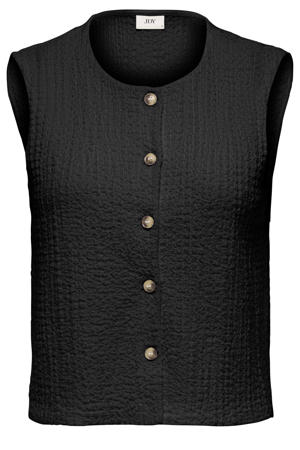 top met textuur zwart