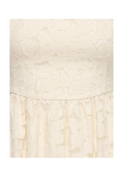 thumbnail: Beige dames JDY maxi jurk broderie van modal met spaghettibandjes, vierkante hals en ritssluiting