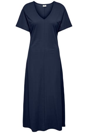 midi jurk donkerblauw