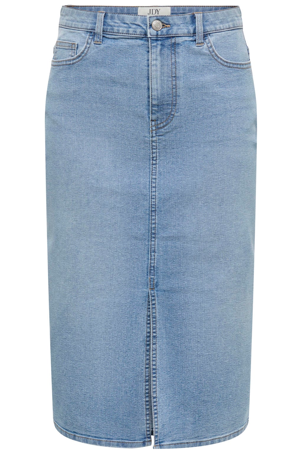 Light blue denim dames JDY midi spijkerrok met split gemaakt van denim