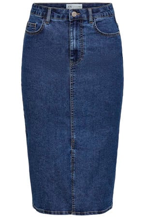 midi rok dark blue denim