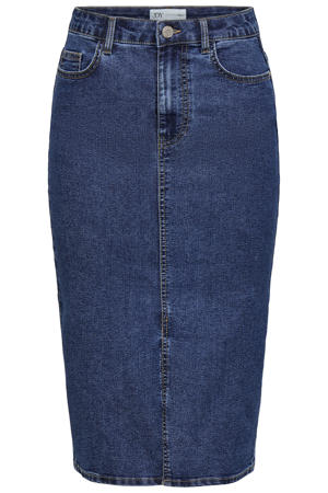 midi rok dark blue denim