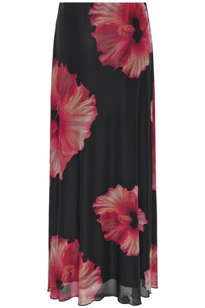 gebloemde maxi rok zwart
