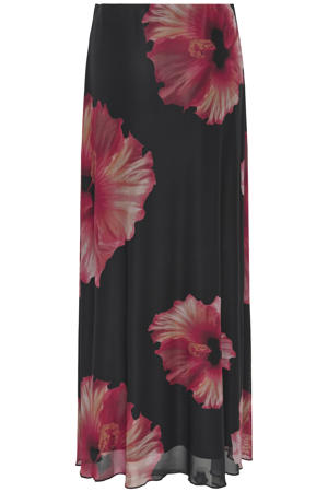gebloemde maxi rok zwart