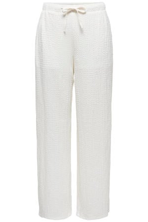 regular waist casual broek met textuur ecru