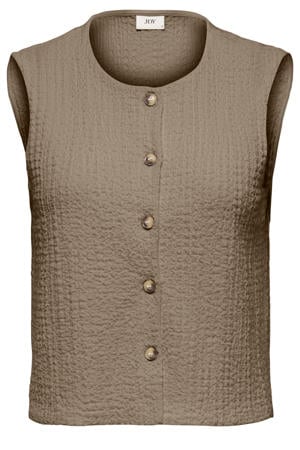 top met textuur olijfgroen