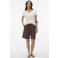 VERO MODA straight high waist bermuda short met linnen donkerbruin