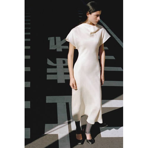 Mango midi jurk ecru afbeelding