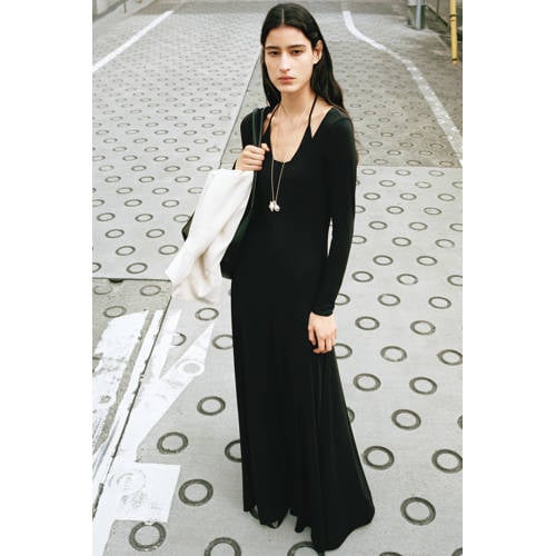 Mango maxi jurk zwart afbeelding