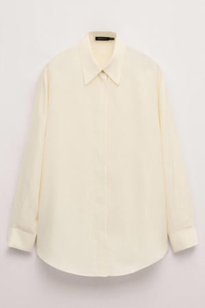 zijden blouse lichtgeel