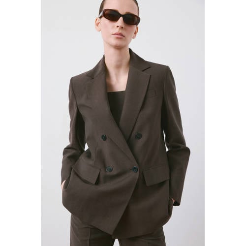 Mango regular blazer bruin afbeelding