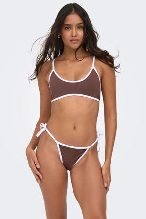 voorgevormde crop bikini set bruin