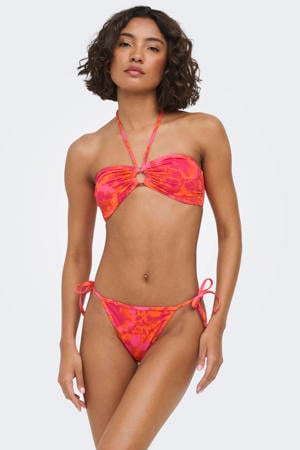 voorgevormde bikini set met print rood/oranje/roze