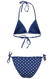 thumbnail: ONLY voorgevormde triangelbikini set met stippen blauw/wit