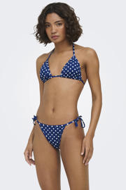 thumbnail: ONLY voorgevormde triangelbikini met stippen blauw/wit