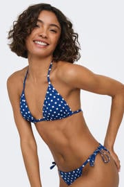 thumbnail: ONLY voorgevormde triangelbikini set met stippen blauw/wit