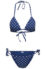 thumbnail: ONLY voorgevormde triangelbikini met stippen blauw/wit