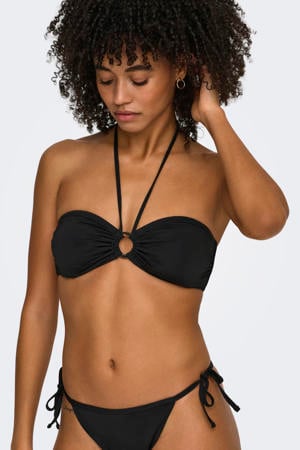 strapless voorgevormde bandeau bikinitopje zwart