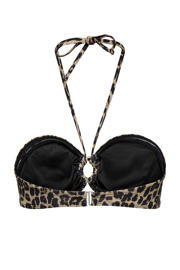 thumbnail: ONLY voorgevormde strapless bikinitopje met panterprint beige/zwart