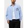 Equalité relaxed gestreept casual overhemd met backprint lichtblauw
