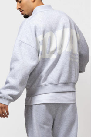 sweater met backprint grijs