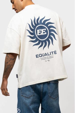 boxy T-shirt met backprint ecru