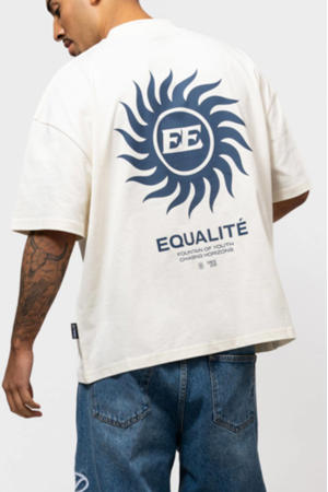 boxy T-shirt met backprint ecru