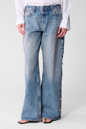 regular waist wide leg jeans blauw