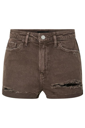 skinny high waist denim short bruin