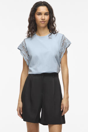 katoenen regular fit top - lichtblauw