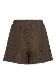 thumbnail: VILA katoenen regular fit jacquard short - bruin