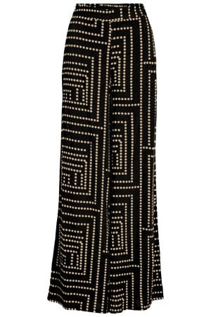 viscose wide leg palazzobroek met stippen - zwart