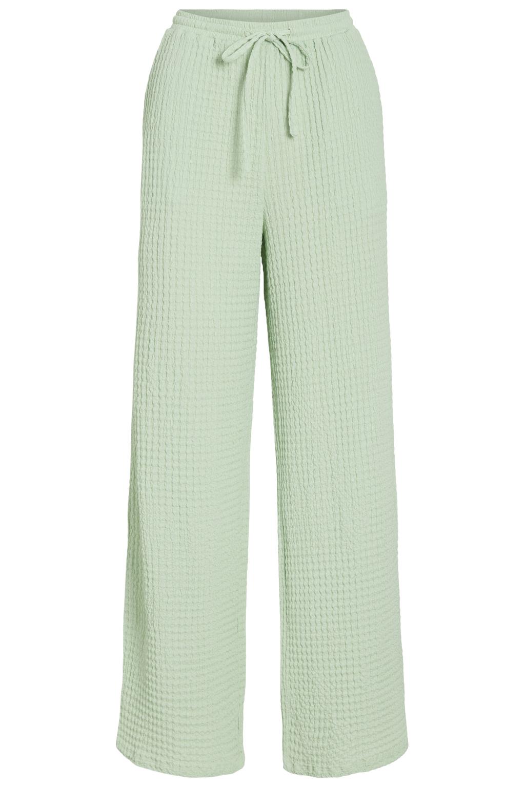 Mintgroene dames VILA wide leg fit palazzo broek met high waist en effen