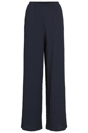 regular waist wide leg broek - donkerblauw