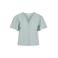 VILA Vizelka V-Neck S/S Shirt katoenen broderie top - turquoise