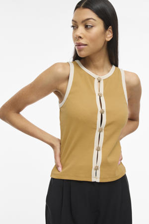 katoenen regular fit top - geel