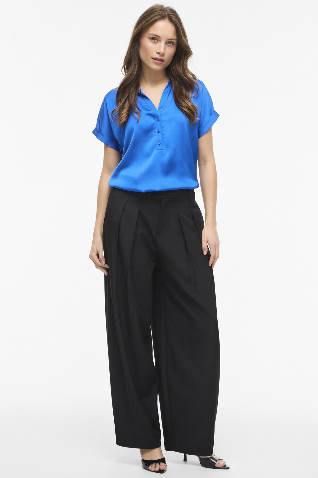 VILA rechtvallend top - blauw