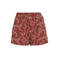 VILA regular fit casual gebloemde short met borduursels - roodbruin