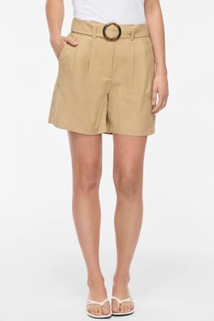 regular fit short met ceintuur - groen