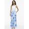 VILA high wide leg broek met print - blauw