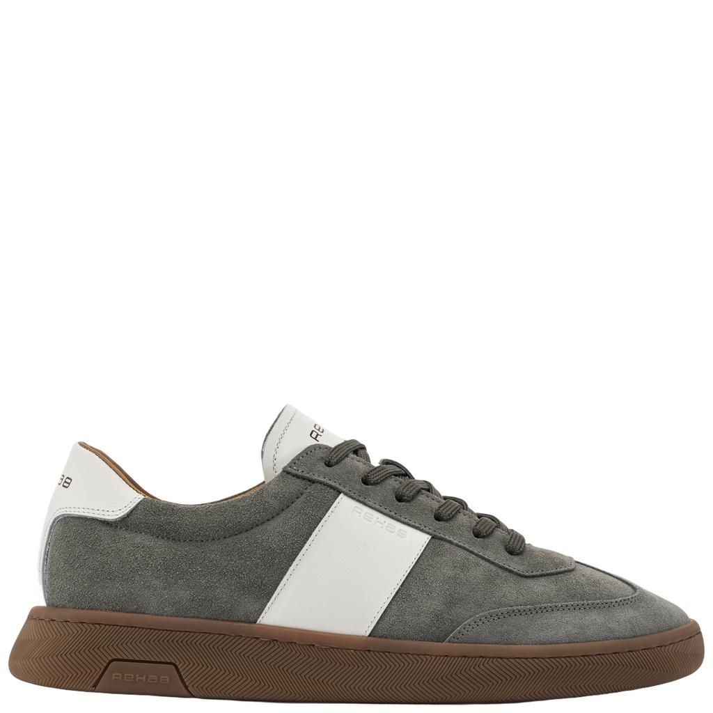 Groene heren Rehab Zack suède sneakers met veters