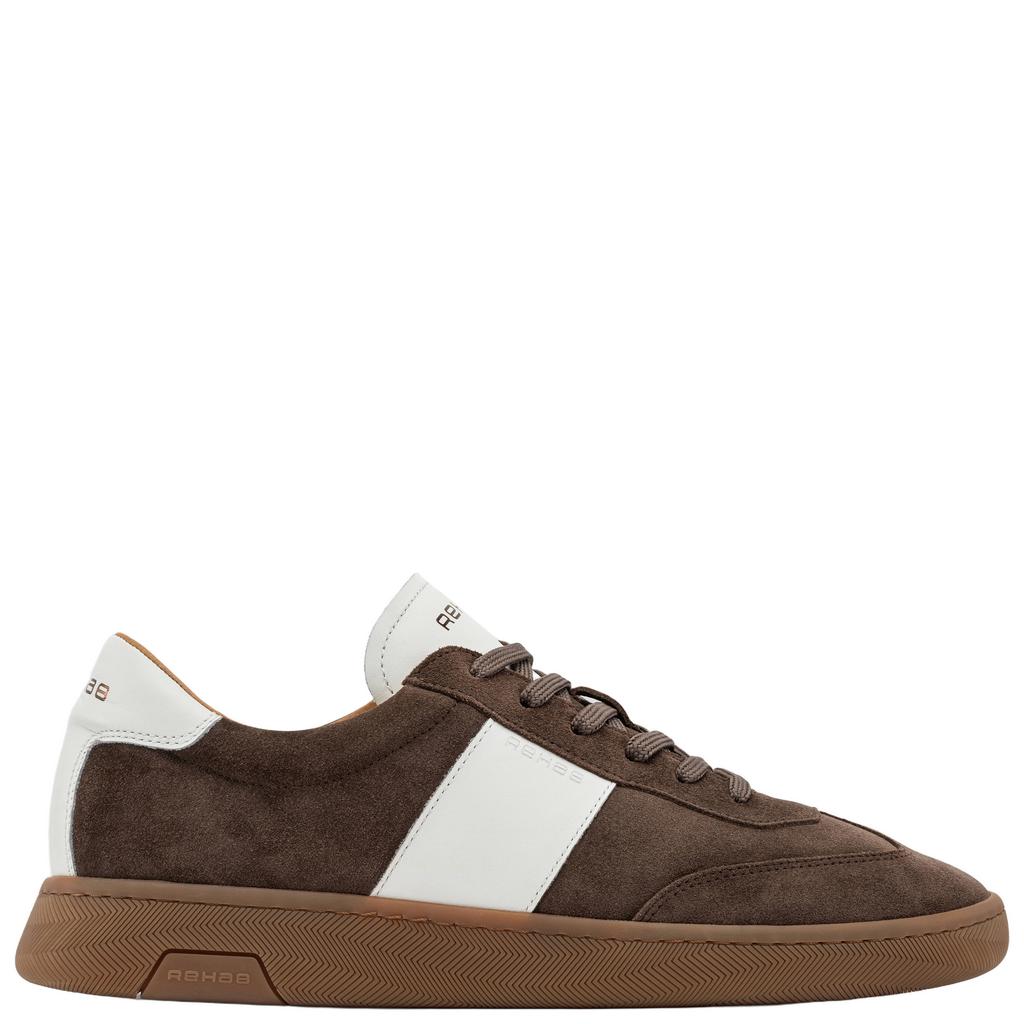 Donkerblauwe heren Rehab Zack suède sneakers met veters